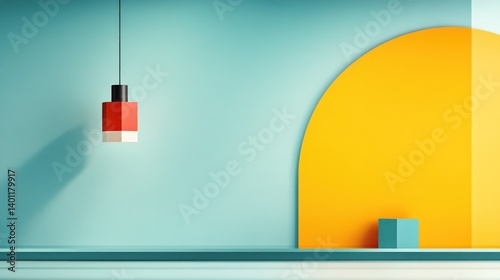 Geometric, minimalist interior design