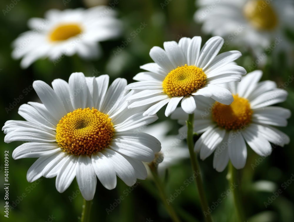 Obraz premium Bright daisies blooming in a sunlit garden
