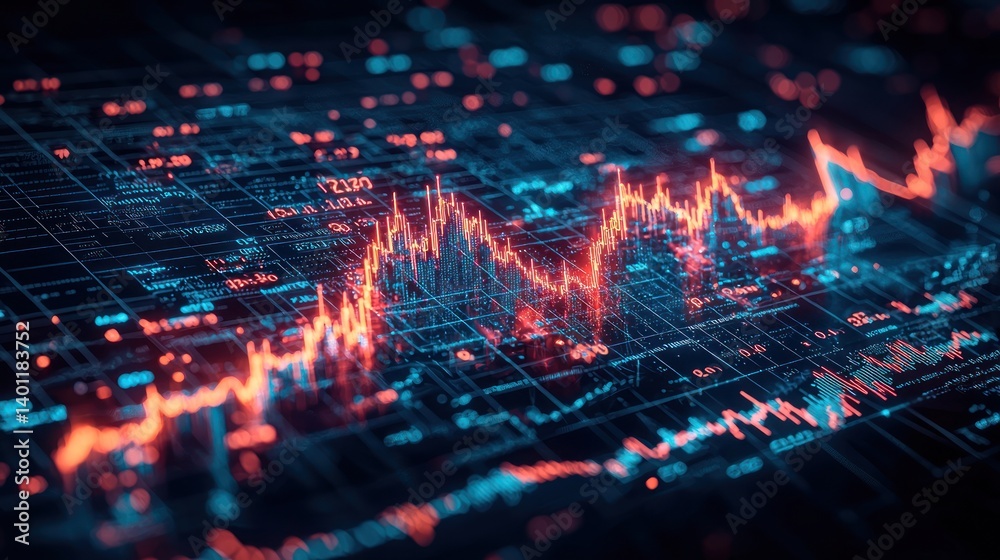 Abstract 3D Stock Market Data Visualization Abstract 3D Stock Market Data Visualization