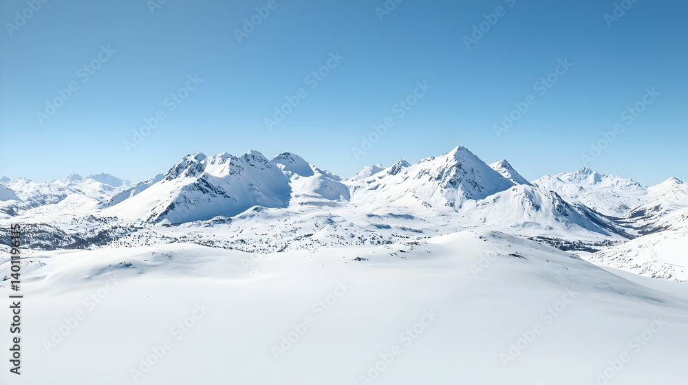 Snowy Mountain Range Under Blue Sky Snowy Mountain Range Under Blue Sky