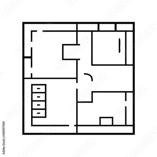 Floor plan of a newly constructed apartment designed for a large family with investment opportunities