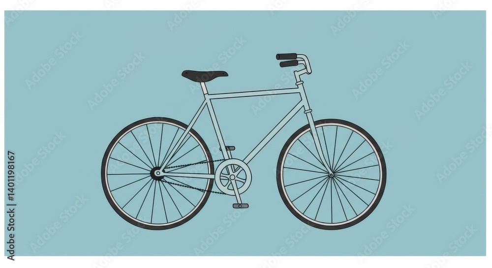 Fototapeta premium Minimalist Line Art Bicycle Drawing