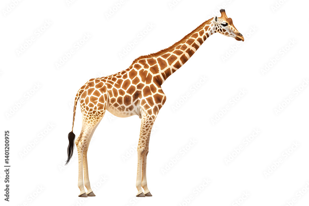 Naklejka premium A basic giraffe icon with a long neck and small spots
