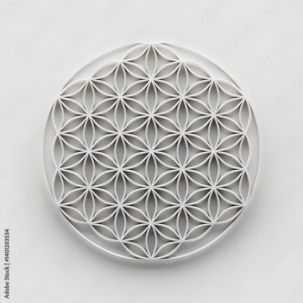 Intricate Geometric Design with Circular Patterns and Negative Space Intricate Geometric Design with Circular Patterns and Negative Space