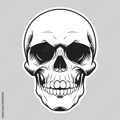 A skull with a skull and a black background with spots