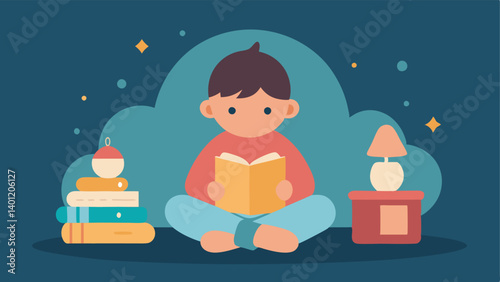 Calm Corner An illustration of a cozy corner filled with cushions books and calming objects. A child is seen reading quietly demonstrating the importance of having a peaceful space