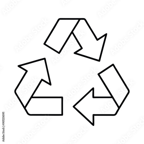 Recycle symbol vector on white background