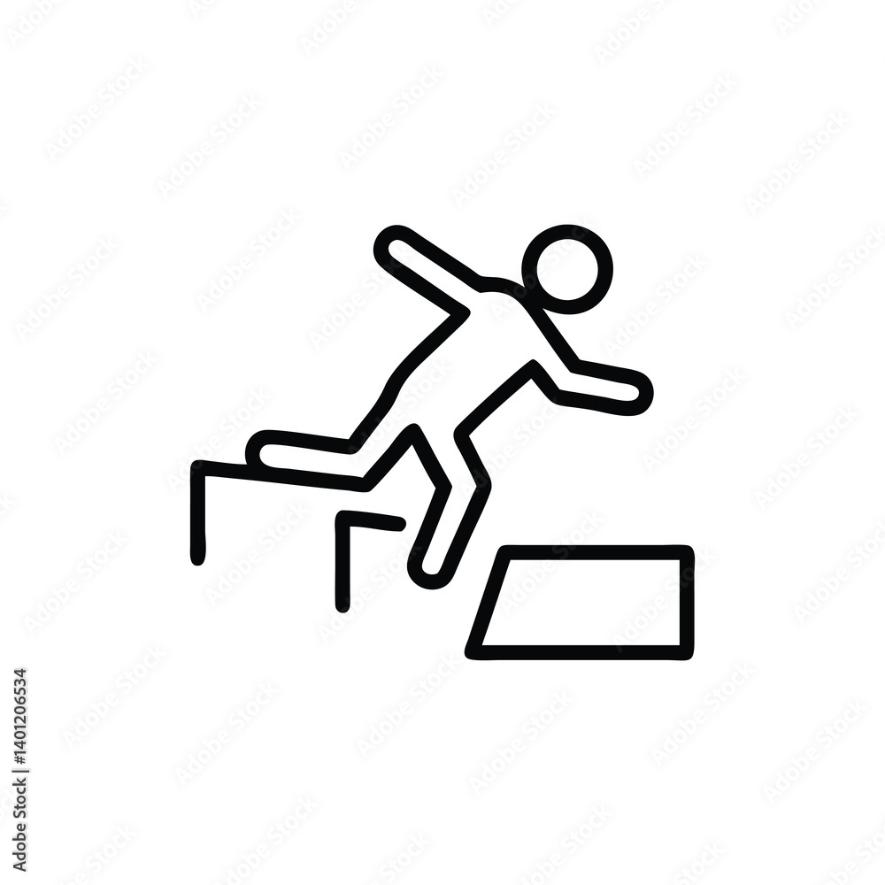 Minimalist Illustration Of Person Tripping Down Stairs Symbolizing Accident Risk And Safety Awareness Minimalist Illustration Of Person Tripping Down Stairs Symbolizing Accident Risk And Safety Awareness