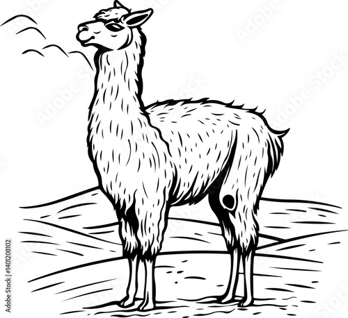 alpaca, giraffe, animal, cartoon, wild, safari, vector, zoo, illustration, mammal, animals, nature, wildlife, zebra, neck, cute, tall, funny, baby, drawing, jungle, art, design, set, fun, elephant