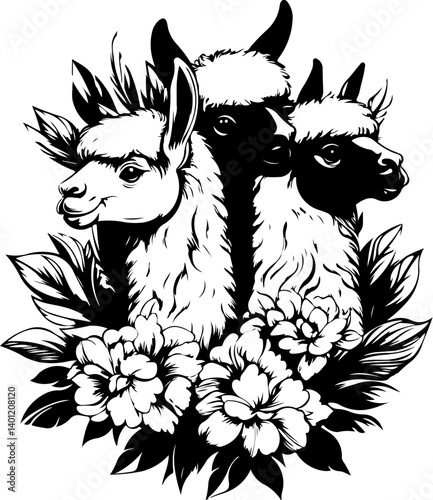 alpaca, giraffe, animal, cartoon, wild, safari, vector, zoo, illustration, mammal, animals, nature, wildlife, zebra, neck, cute, tall, funny, baby, drawing, jungle, art, design, set, fun, elephant
