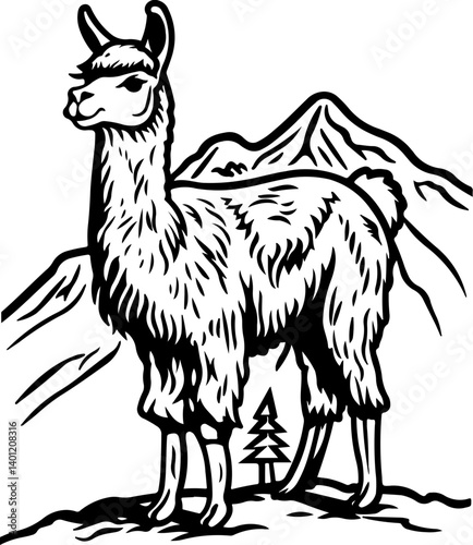 alpaca, giraffe, animal, cartoon, wild, safari, vector, zoo, illustration, mammal, animals, nature, wildlife, zebra, neck, cute, tall, funny, baby, drawing, jungle, art, design, set, fun, elephant