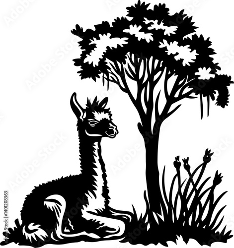 alpaca, giraffe, animal, cartoon, wild, safari, vector, zoo, illustration, mammal, animals, nature, wildlife, zebra, neck, cute, tall, funny, baby, drawing, jungle, art, design, set, fun, elephant