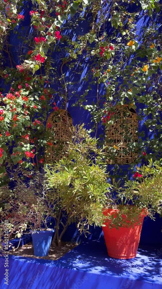 Schöne Pflanzen in Jardin Majorelle, Marrakesch