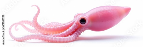 Delicate, translucent squid tentacles, isolated White background , mollusks, isolated