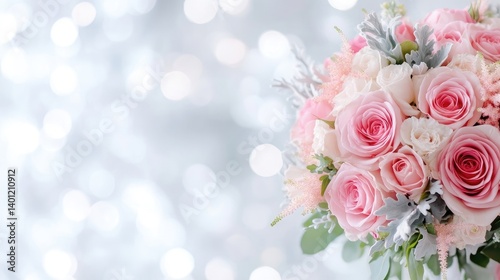 Romantic bouquet of pink roses