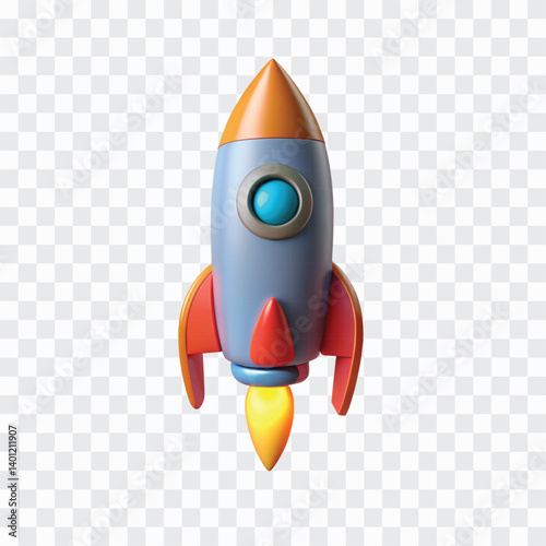 3d plastic rocket, Adobe Illustrator Artwork