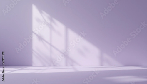 Minimalist lavender studio background with soft light and luxury platform.