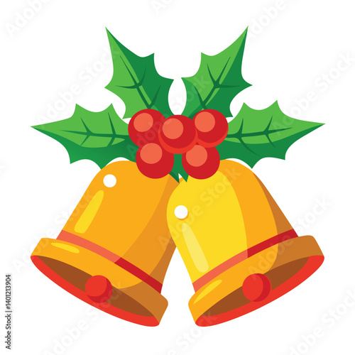 Christmas bells on white background