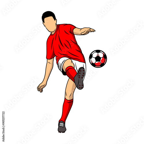 Football, soccer players illustration vector isolated. Soccer players illustration collection. Football players kick and dribble.
