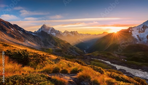 sunrise in the mountains