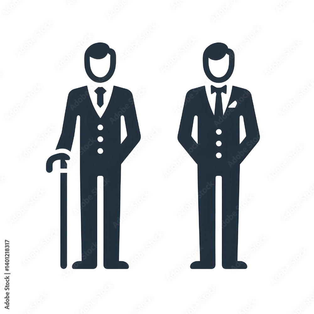Man standing icon, isolated on white background Man standing icon, isolated on white background