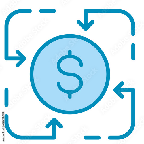 Cash Inflow  Icon Element For Design	