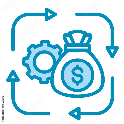 Financing Cash Flow  Icon Element For Design	