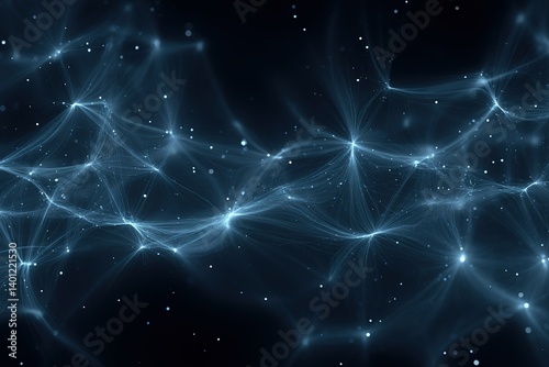 Swirling patterns of light create an ethereal atmosphere filled with mystery and depth in a dark cosmic space