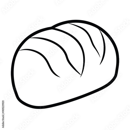 Vector food design icon of bread and butter breakfast
