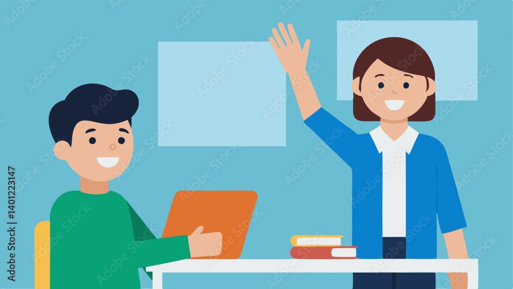 Classroom Dynamics A classroom scene where an extrovert raises their hand enthusiastically to participate in discussions while an introvert quietly takes notes preferring to Classroom Dynamics A classroom scene where an extrovert raises their hand enthusiastically to participate in discussions while an introvert quietly takes notes preferring to