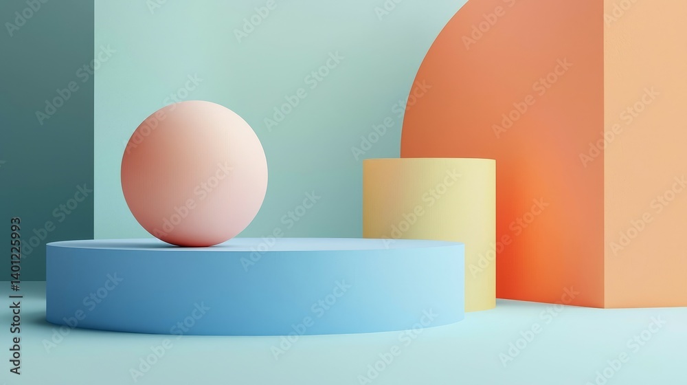 3D Abstract Geometric Shapes in Soft Pastel Tones - Aesthetic Generative AI Background 3D Abstract Geometric Shapes in Soft Pastel Tones - Aesthetic Generative AI Background