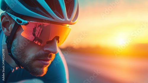 Wellbeing Cyclist stretching before a ride, preparing mentally and physically for the journey.