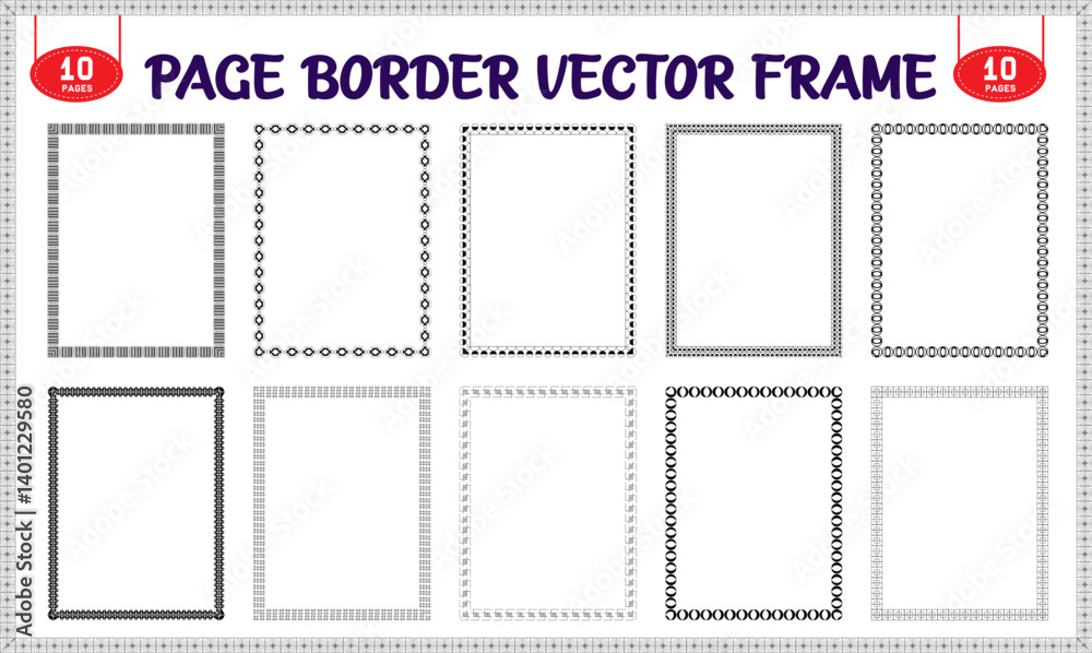 Obraz premium Border frame vector design elements for blank pages