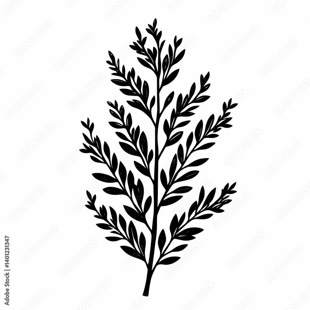 Black and White Botanical Silhouette: Minimalist Nature Design Highlights Foliage and Tranquility for Home Decor Black and White Botanical Silhouette: Minimalist Nature Design Highlights Foliage and Tranquility for Home Decor