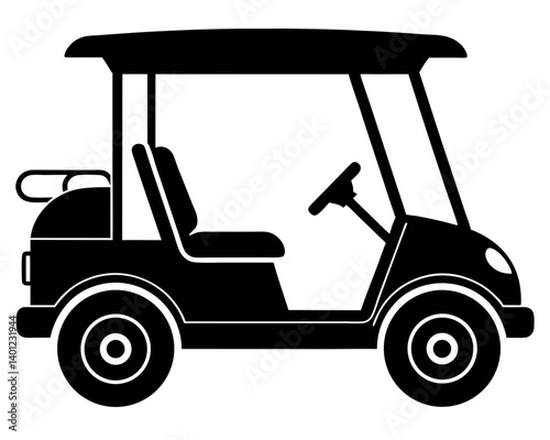 Golf cart vector silhouette vehicle transportation sport  recreational outdoor