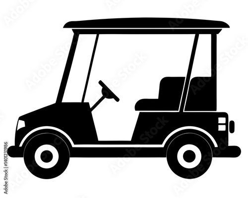 Golf cart vector silhouette vehicle transportation sport  recreational outdoor