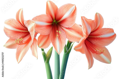 Amaryllis Lily Flowers on transparent background