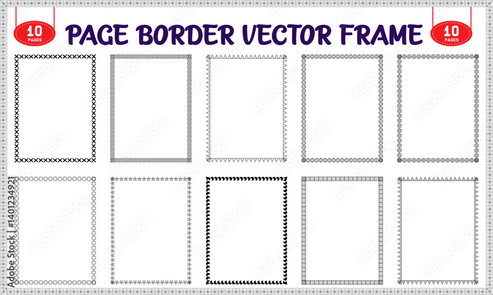 Obraz premium Border frame vector design elements for blank pages
