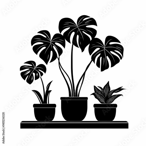 Stylish Indoor Plant Silhouettes: Modern Flora for Sustainable Home Decor and Urban Jungle Aesthetics