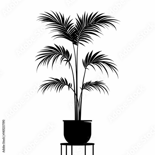 Modern Houseplant Decor: Embrace Indoor Greenery with Elegant Palm and Botanical Silhouettes