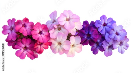 Obraz na płótnie A bunch of vibrant Verbena flowers, isolated with clear edges and rich colors, perfect for design purposes w salonie
