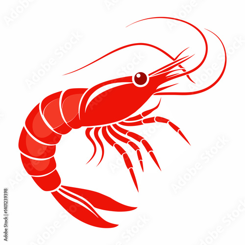 shrimp on white background