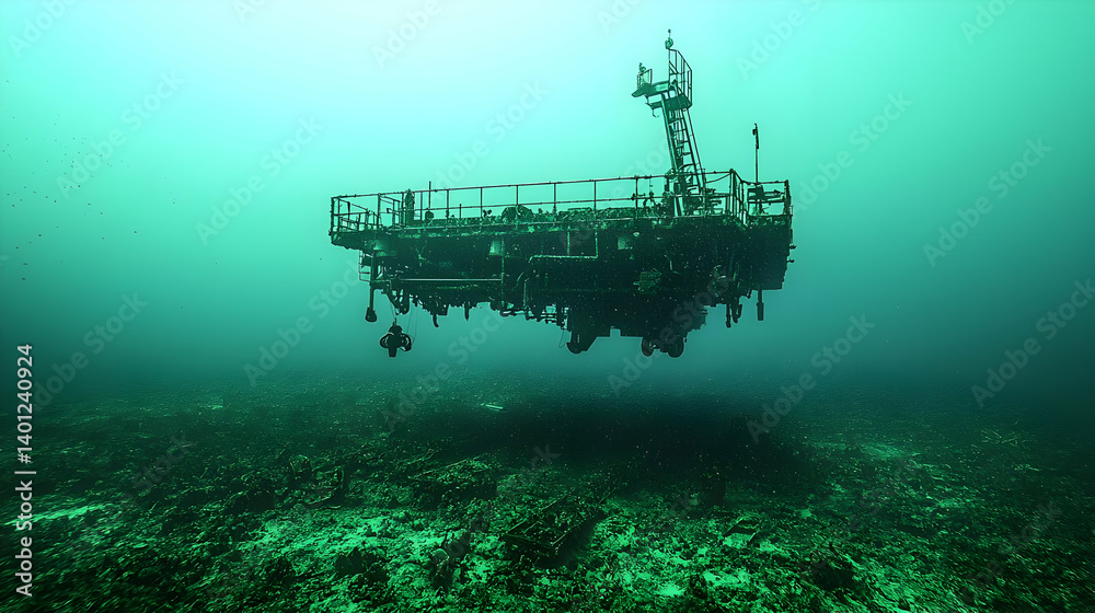 Pixelated Underwater Floating City Structure Pixelated Underwater Floating City Structure