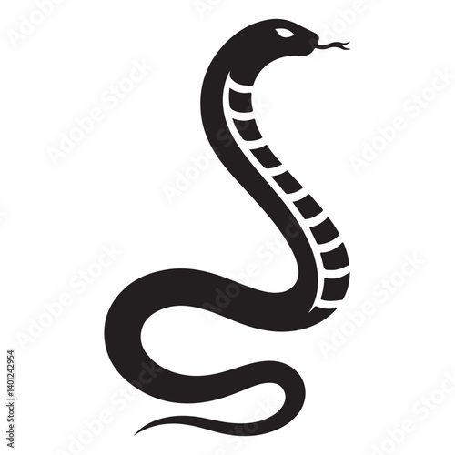 Snake Silhouette Vector Illustration Reptile Symbol Icon Dangerous Animal