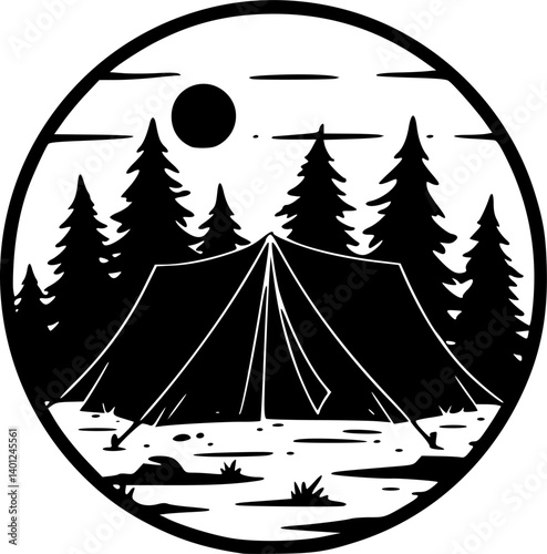 camping tent silhouette
