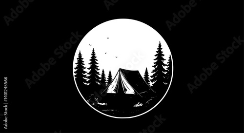 camping tent silhouette
