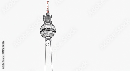 Line Sketch of the Berlin Fernsehturm