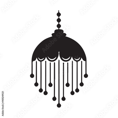 Elegant Ornament Silhouette Vector Design for Crafts and Decoration Projects
