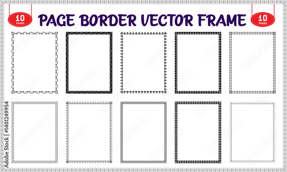 Obraz premium Border frame vector design elements for blank pages