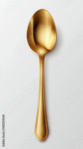 Elegant golden spoon placed on a light background showcasing its sleek design and polished finish for dining aesthetics